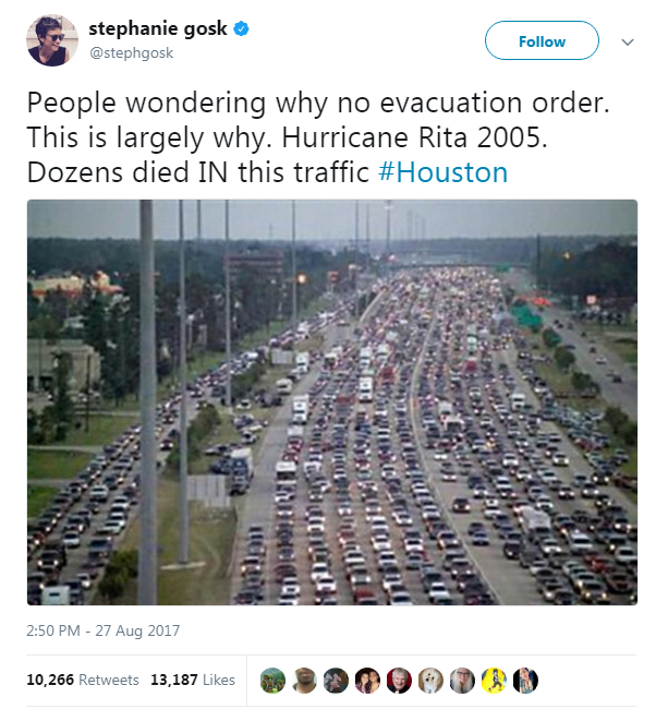 rita evacuation tweet