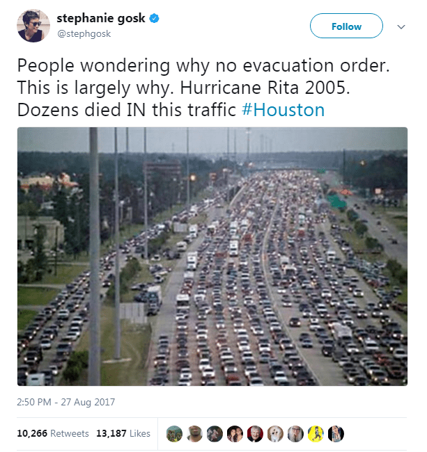 rita evacuation tweet